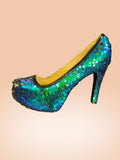 Green and blue full sequin - UK 9